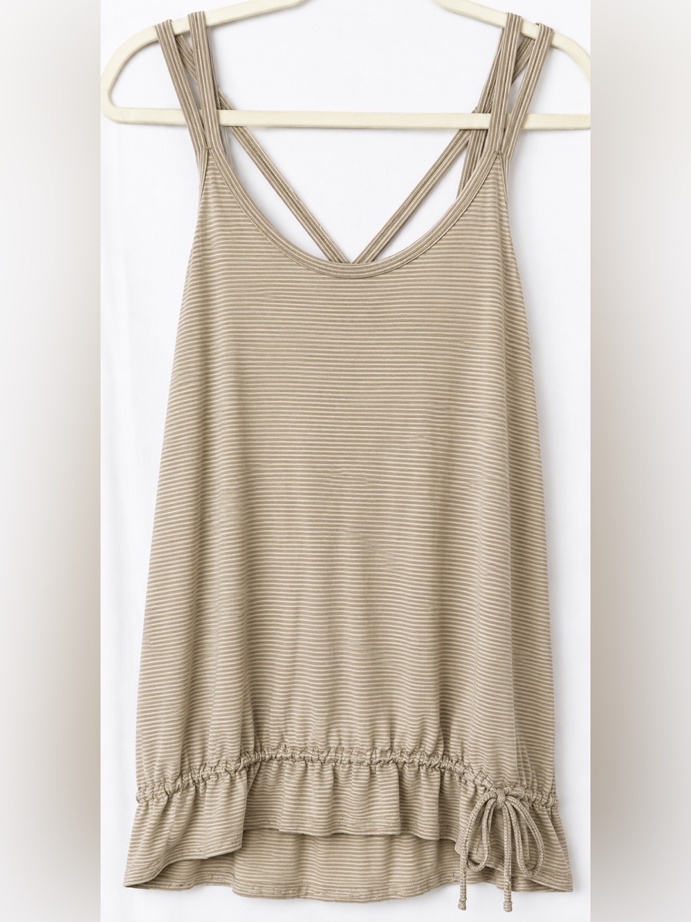 Gap Body Fit Women's Tan Striped Strappy Cinch Tank Size Medium